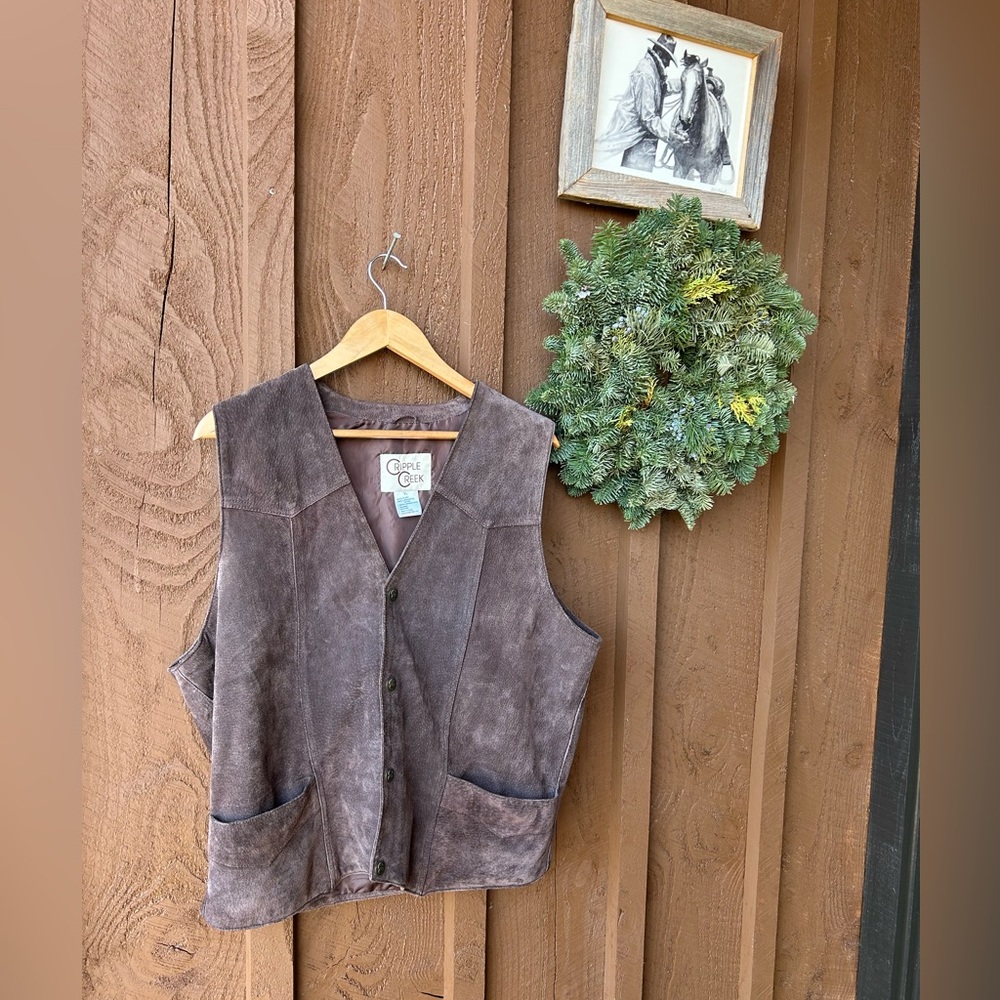 Vintage Brown Suede Vest Men’s XL